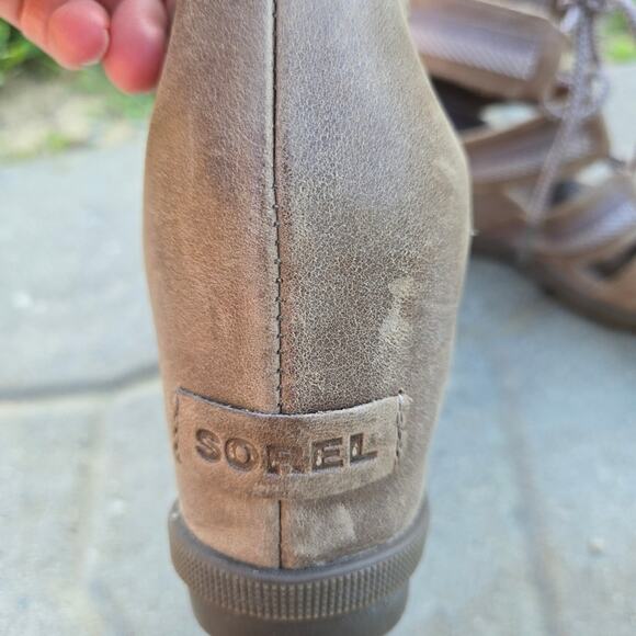 SOREL wedge sandals womens sz 8.5 JOANIE II lace up - Picture 7 of 14